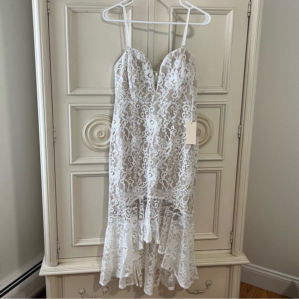 White Midi Lace Dress